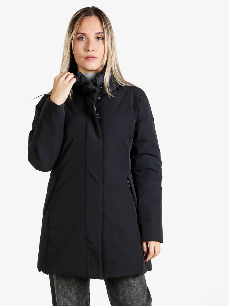 Giubbotto donna imbottito a collo alto - nero