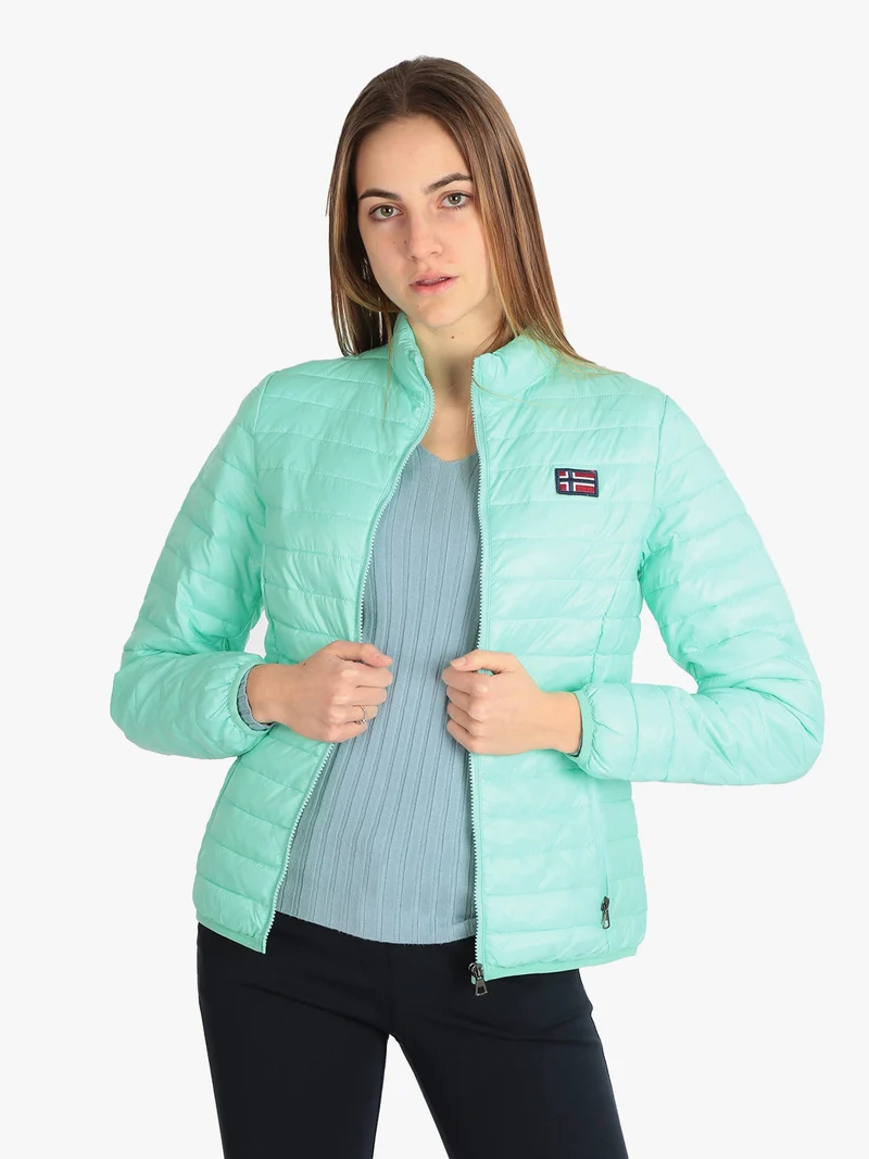 Piumino leggero da donna con cerniera - acqua marina