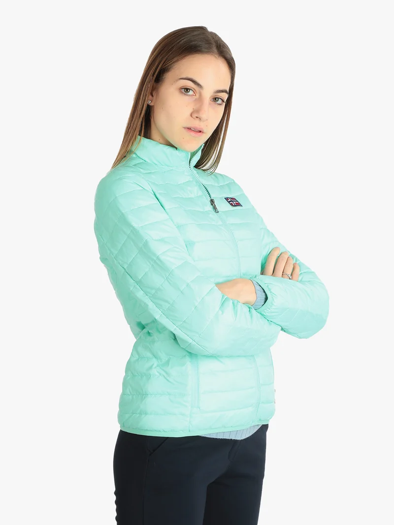 Piumino leggero da donna con cerniera - acqua marina