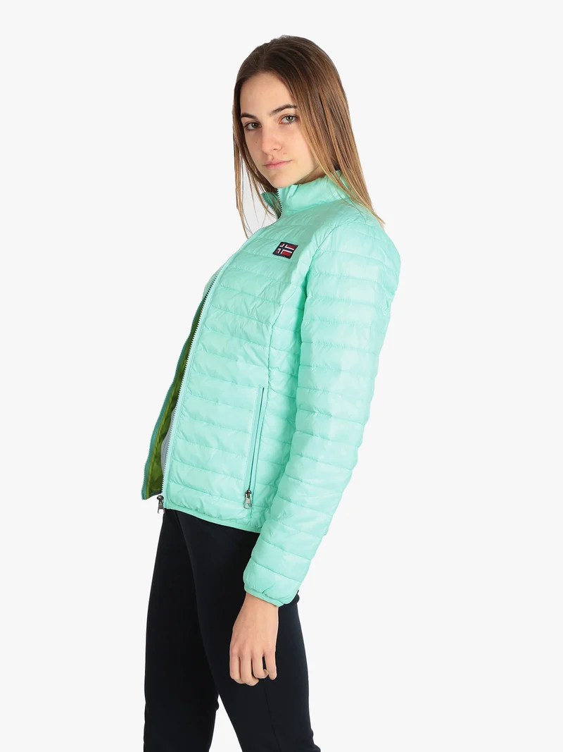 Piumino leggero da donna con cerniera - acqua marina