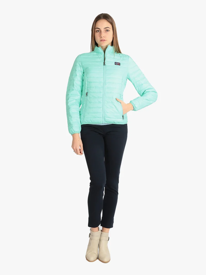 Piumino leggero da donna con cerniera - acqua marina