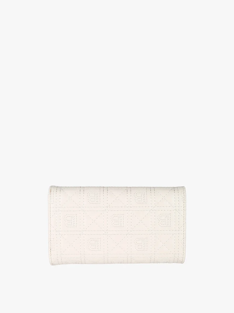 Portafoglio da donna in ecopelle con logo - panna