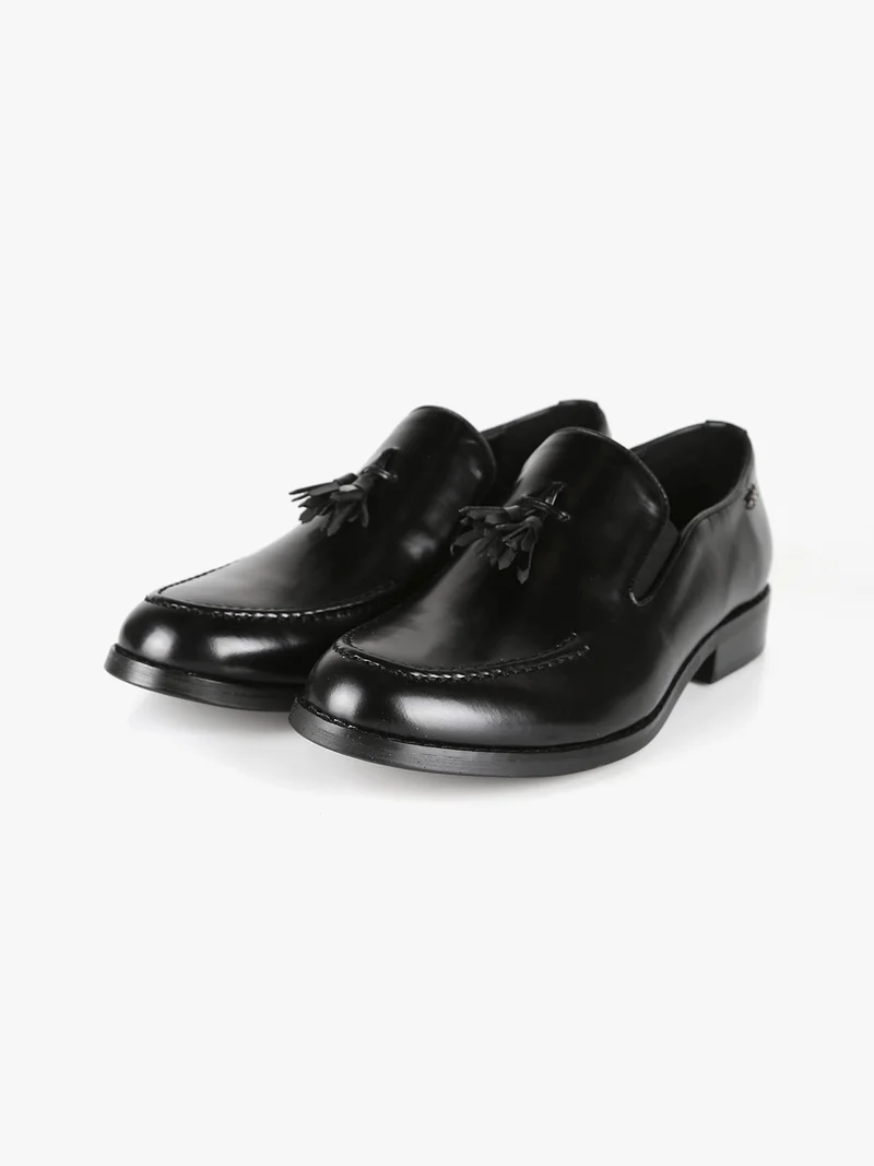 Mocassini uomo con nappini - nero