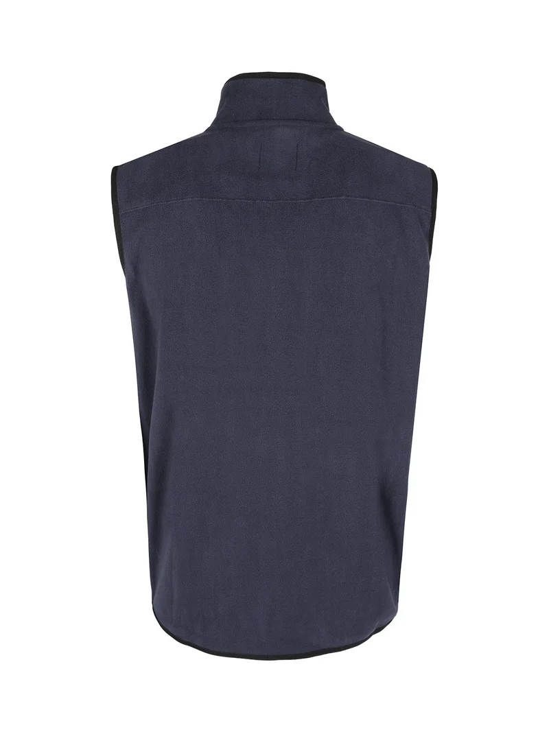 Gilet da uomo in pile con zip - blu scuro