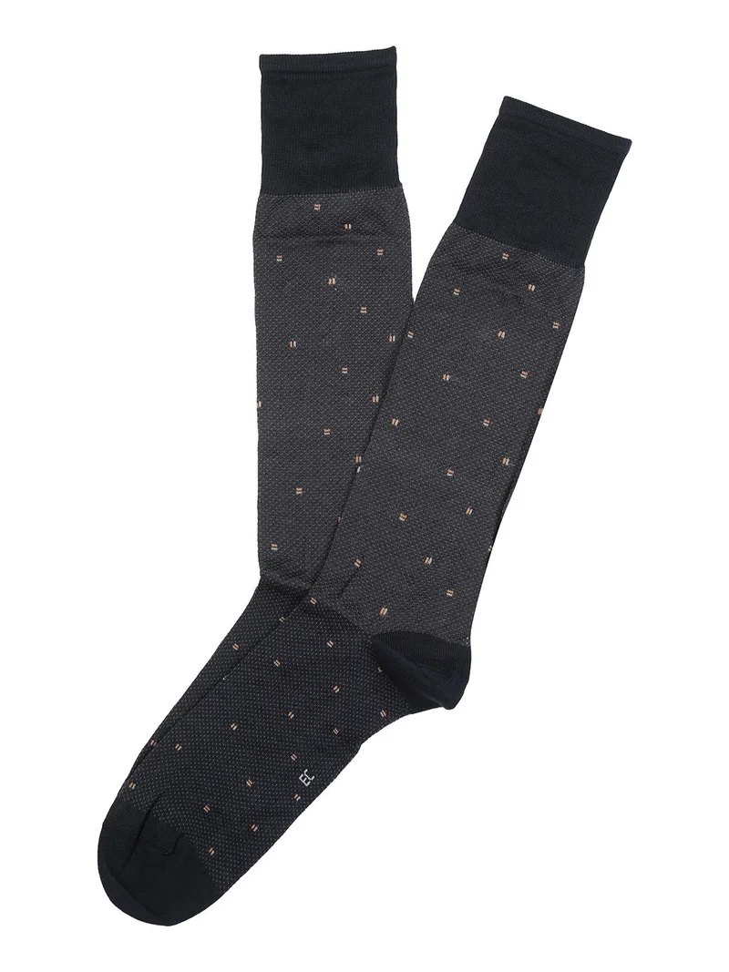 Calze lunghe da uomo in filo di scozia con stampe - antracite