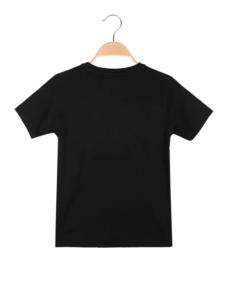 T-shirt manica corta da bambino con stampa - nero