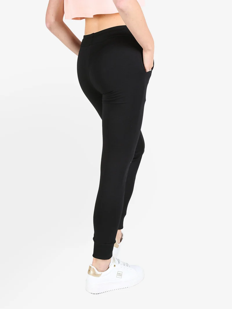 Pantaloni tuta da donna con coulisse e polsini - nero