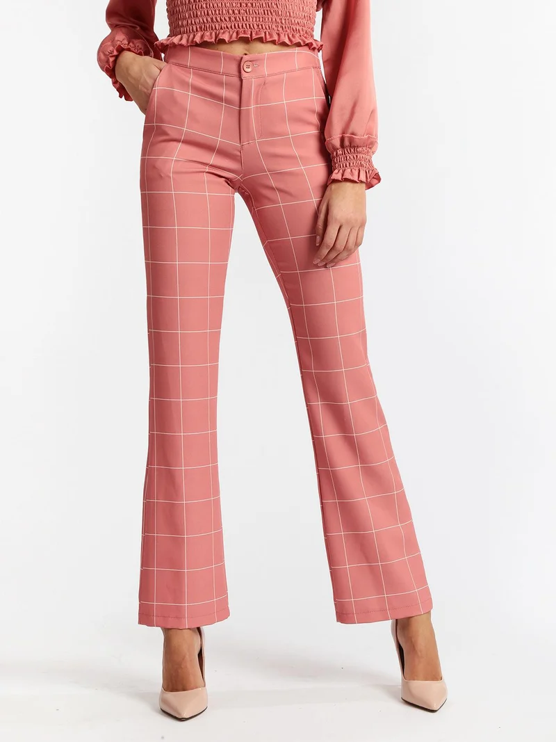 Pantaloni classici a quadri - anguria