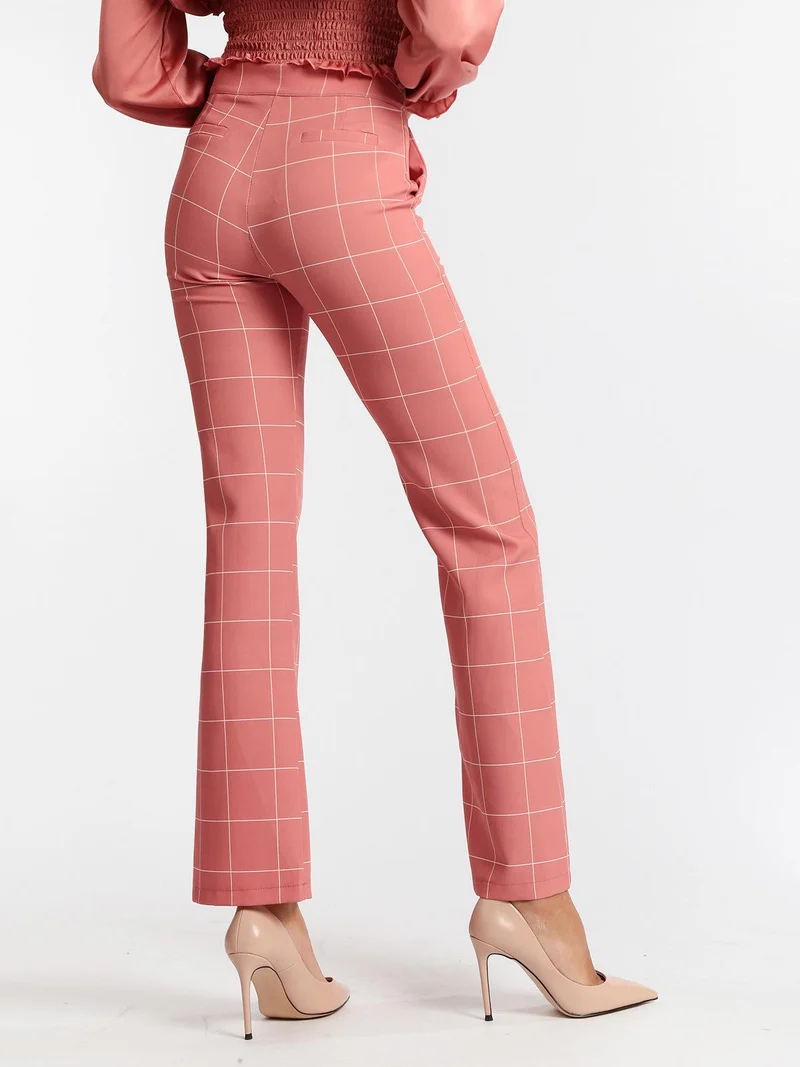 Pantaloni classici a quadri - anguria