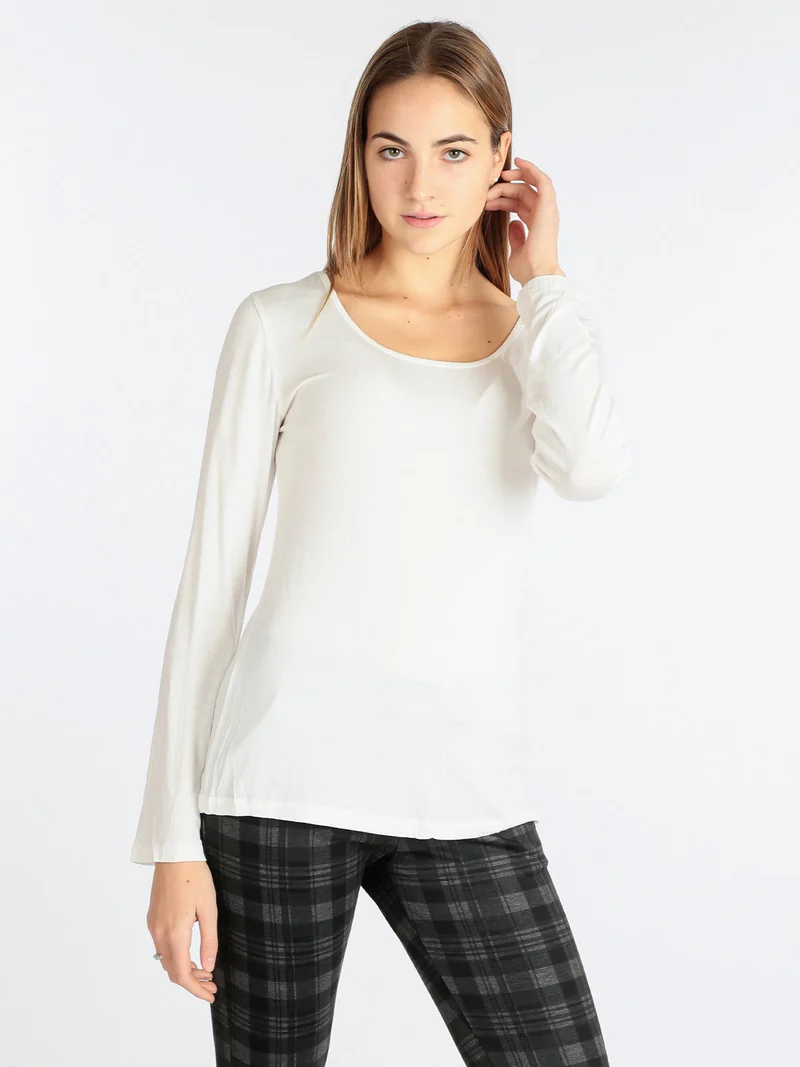 Maglia donna girocollo - bianco