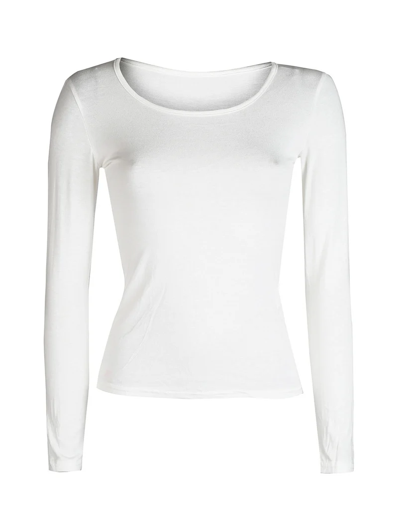 Maglia donna girocollo - bianco