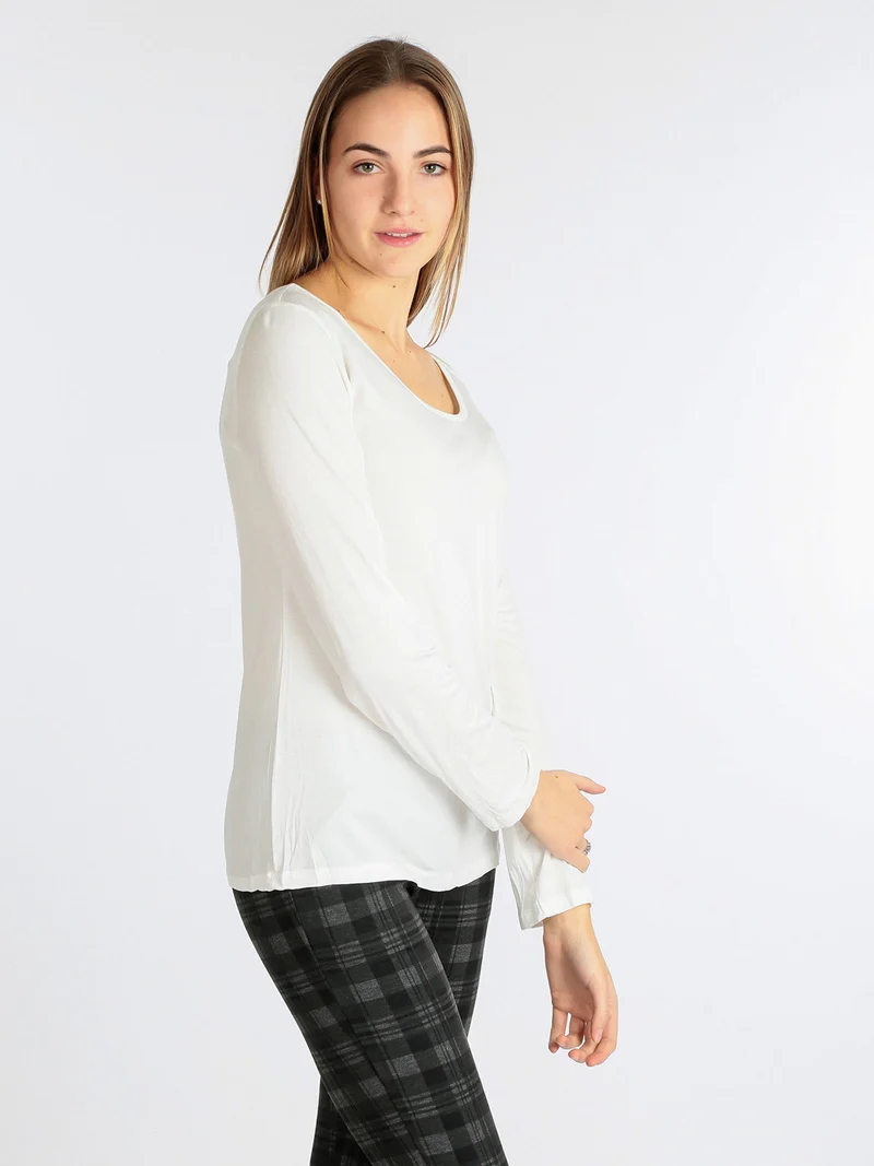 Maglia donna girocollo - bianco