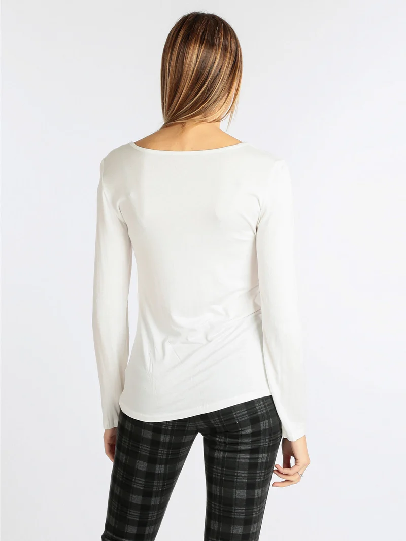Maglia donna girocollo - bianco