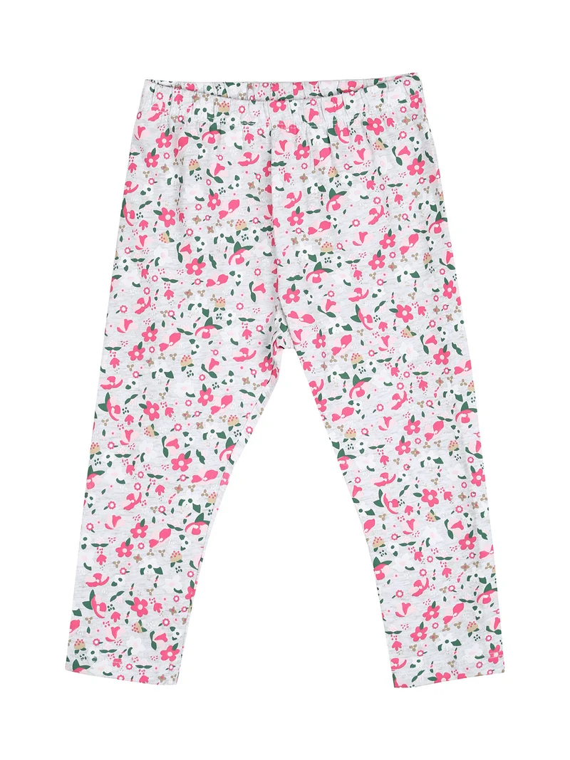 Completo 2 pezzi da neonata con leggings floreali - rosa