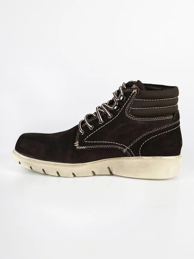 Scarpe alte in pelle scamosciata marrone - oro