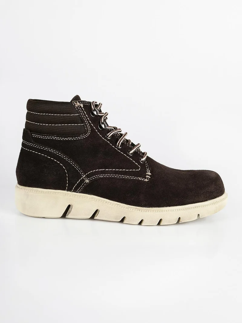 Scarpe alte in pelle scamosciata marrone - oro