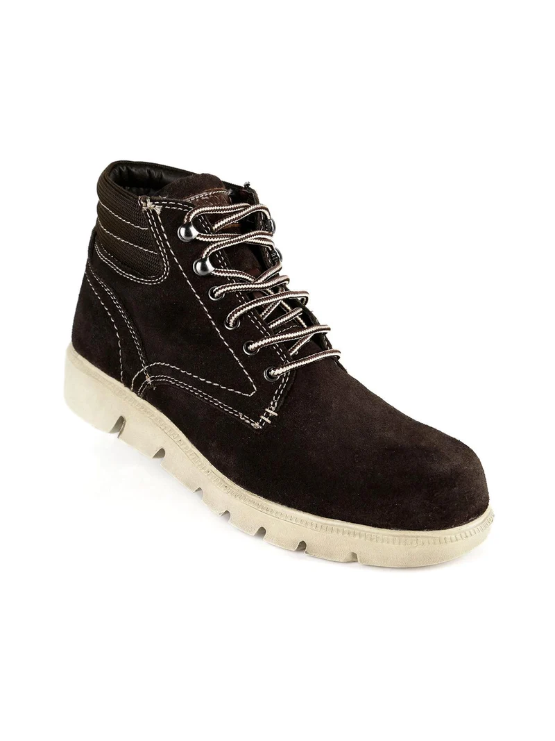 Scarpe alte in pelle scamosciata marrone - oro