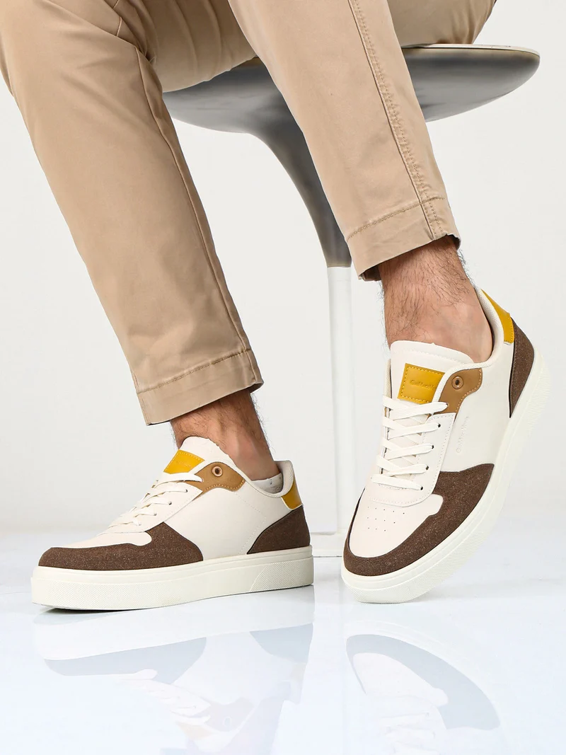 Sneakers da uomo stringate - beige