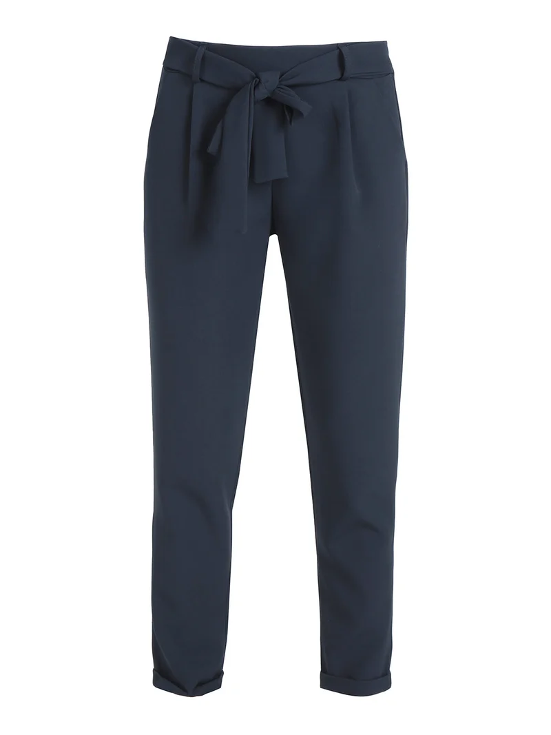 Pantaloni classici da donna con risvolto - blu scuro