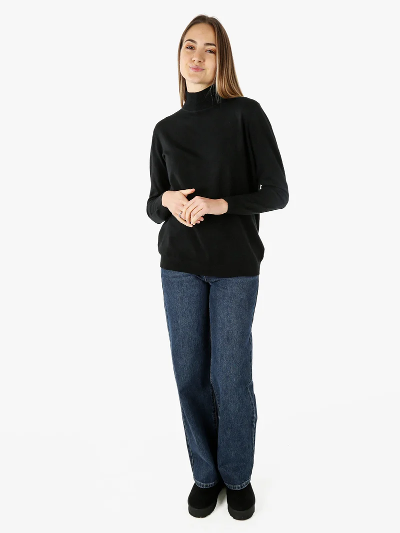 Maglia donna a lupetto - nero