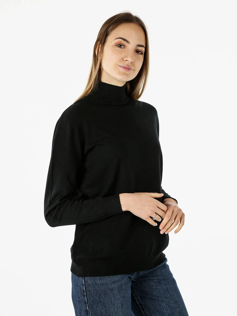 Maglia donna a lupetto - nero