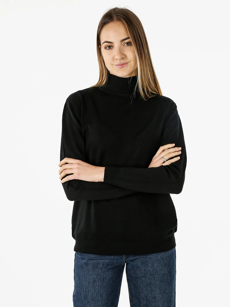 Maglia donna a lupetto - nero