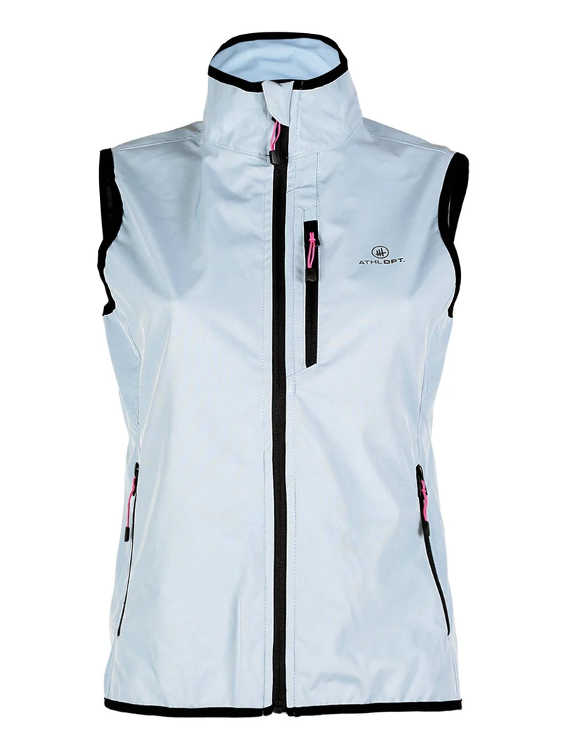 Gilet donna impermeabile con zip - azzurro