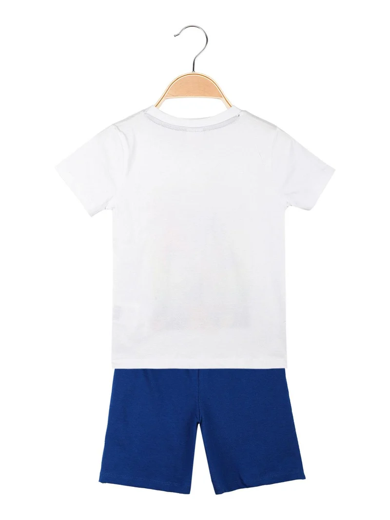 Completo corto bambino con stampa - bianco