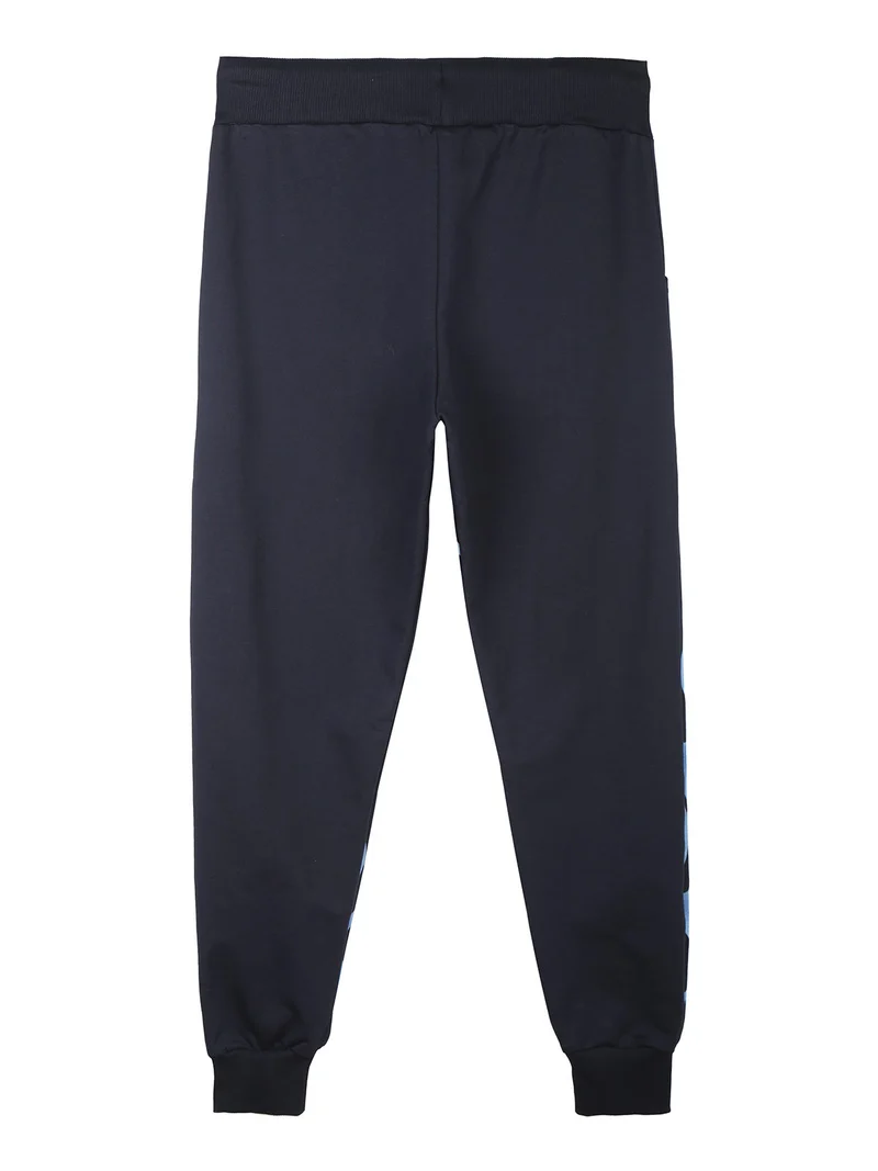 Pantaloni da ragazzo in felpa con coulisse - blu scuro