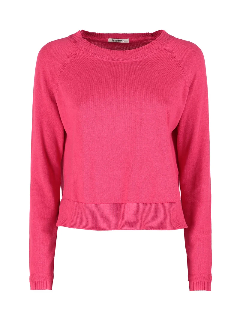 Pullover donna girocollo in maglia - anguria