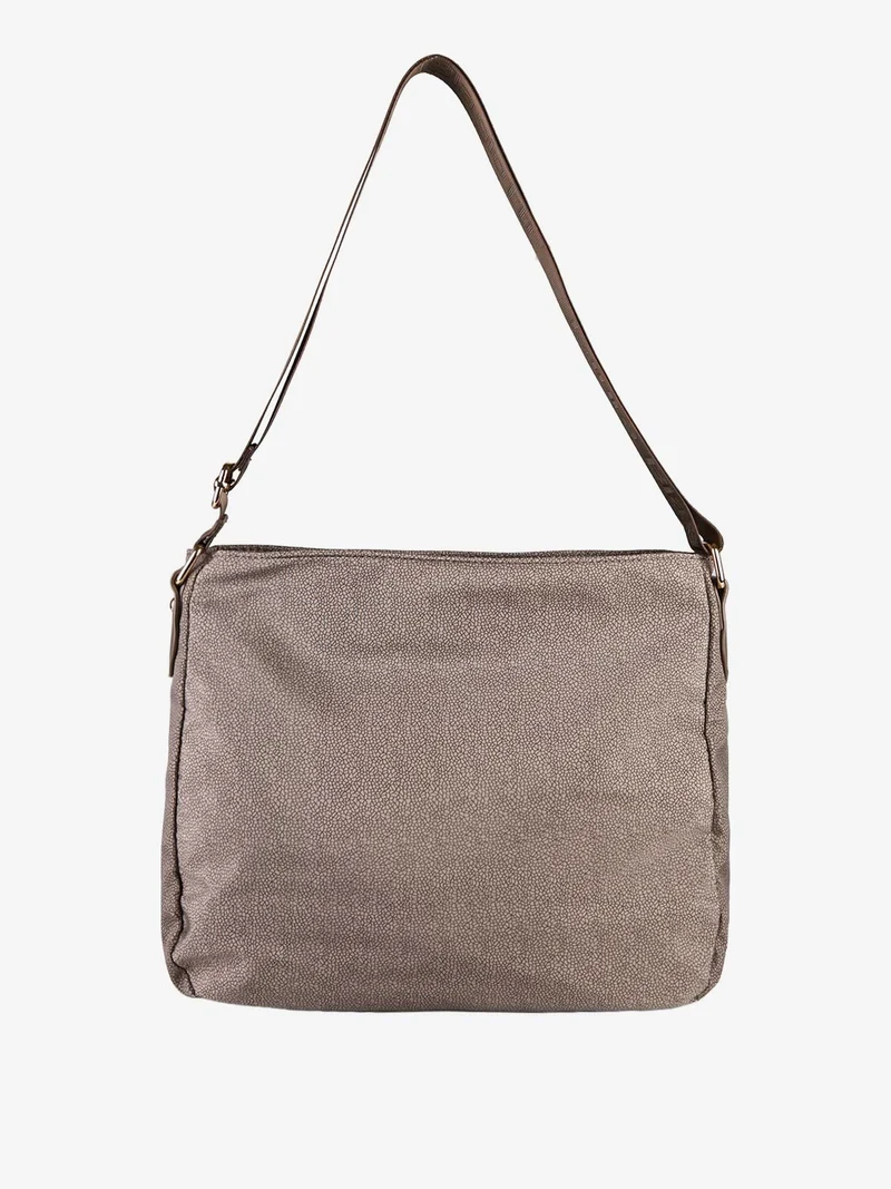 Borsa donna grande a tracolla in nylon - marrone