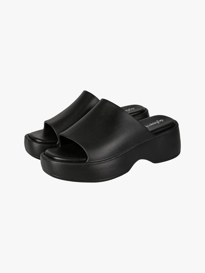 Ciabatte donna con platform - nero