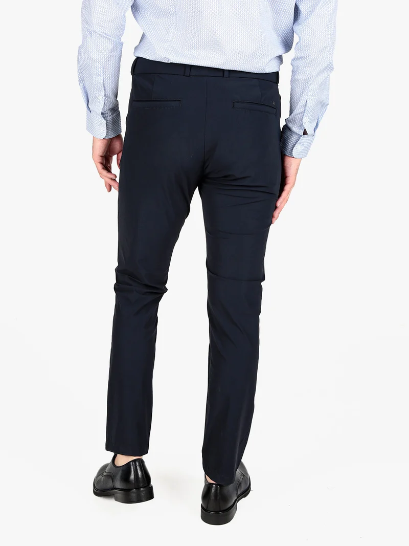 Pantaloni eleganti da uomo a vita bassa - blu scuro