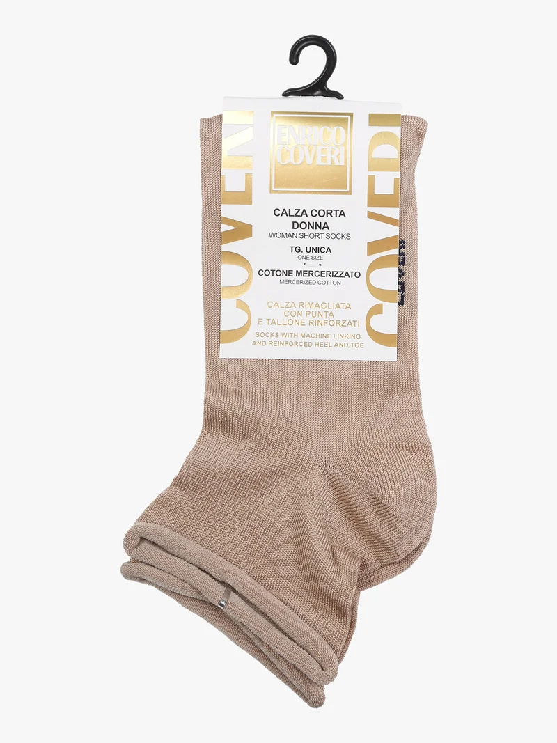 Calze corte da donna in cotone mercerizzato - khaki