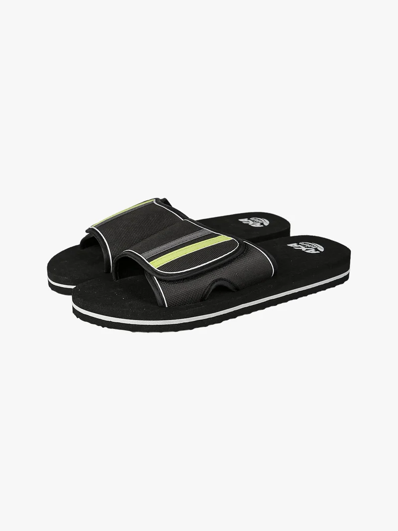 Ciabatte uomo con fascia a strappo - nero