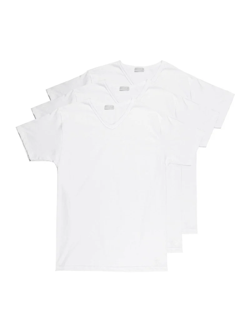 T-shirt intime uomo a V Confezione da 3 pezzi - bianco