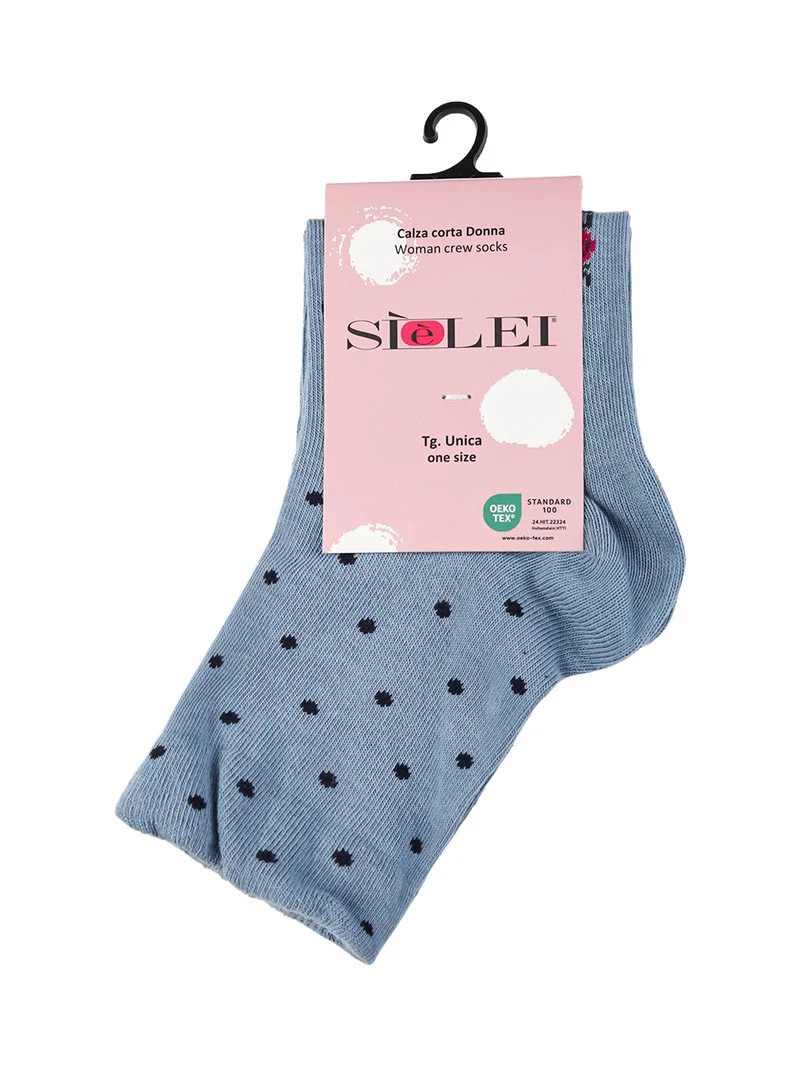 Calze corte da donna a pois - azzurro