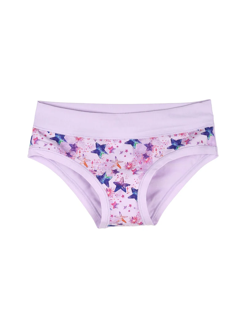 Slip da bambina in cotone con stampa stelle - lilla