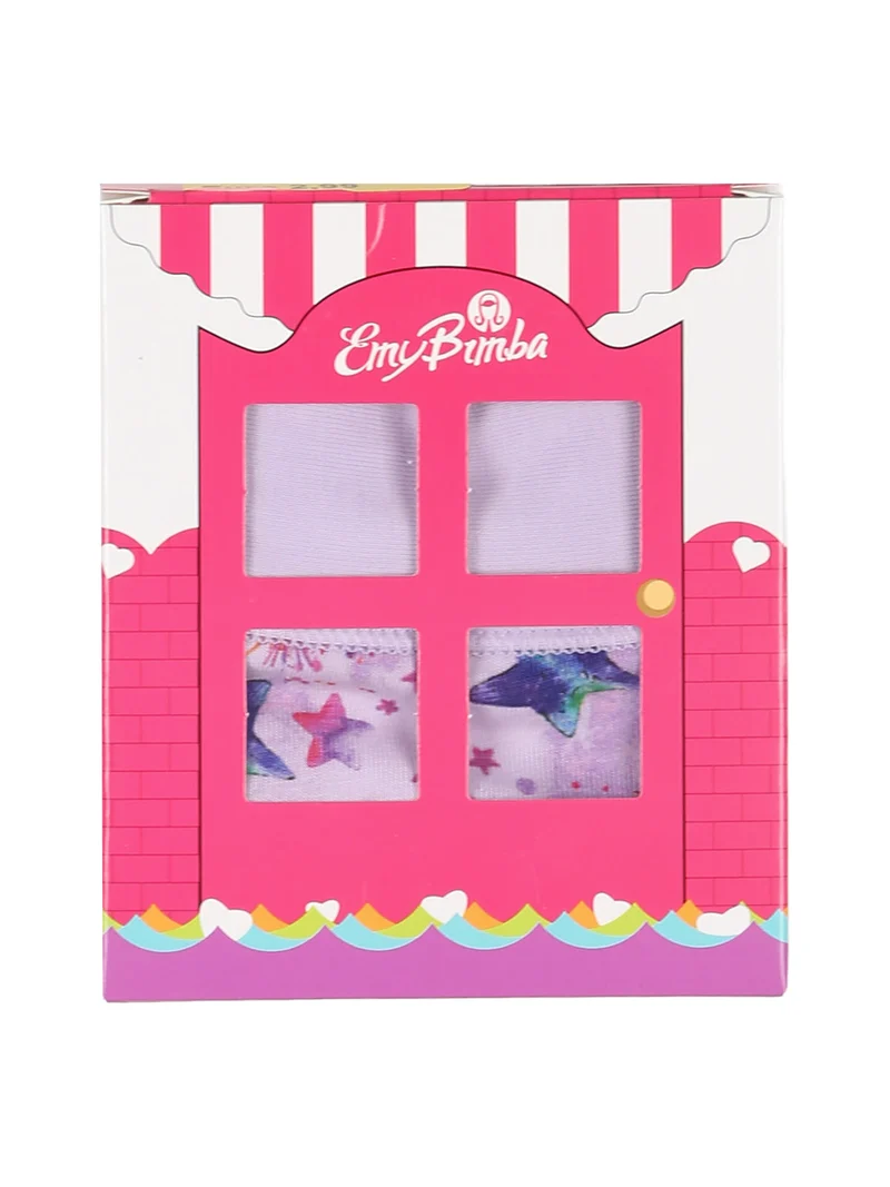 Slip da bambina in cotone con stampa stelle - lilla