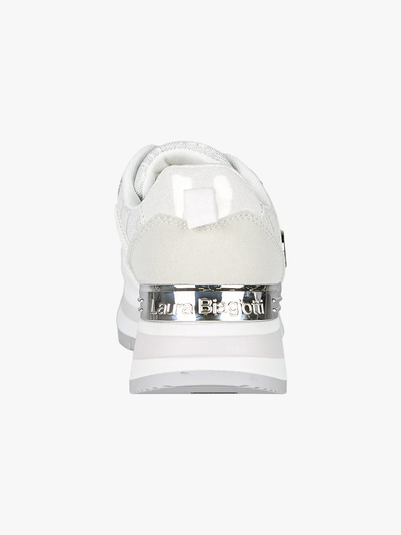 Sneakers da donna con paltform e glitter - bianco