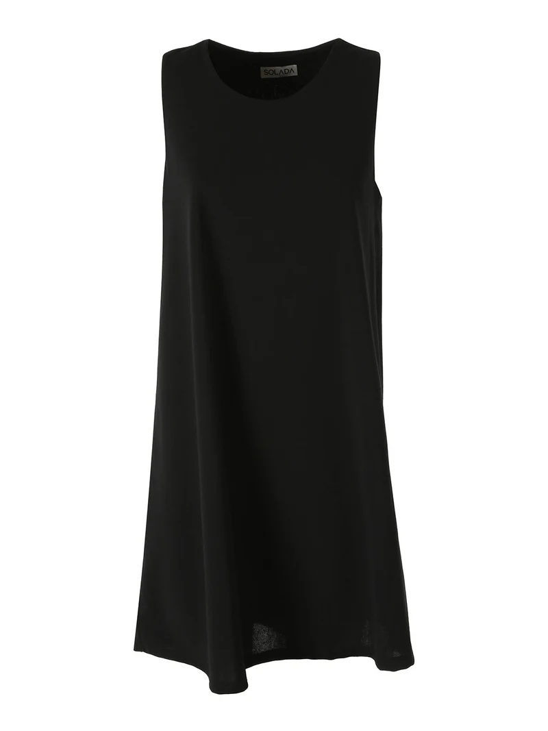 Vestito donna smanicato in tinta unita - nero