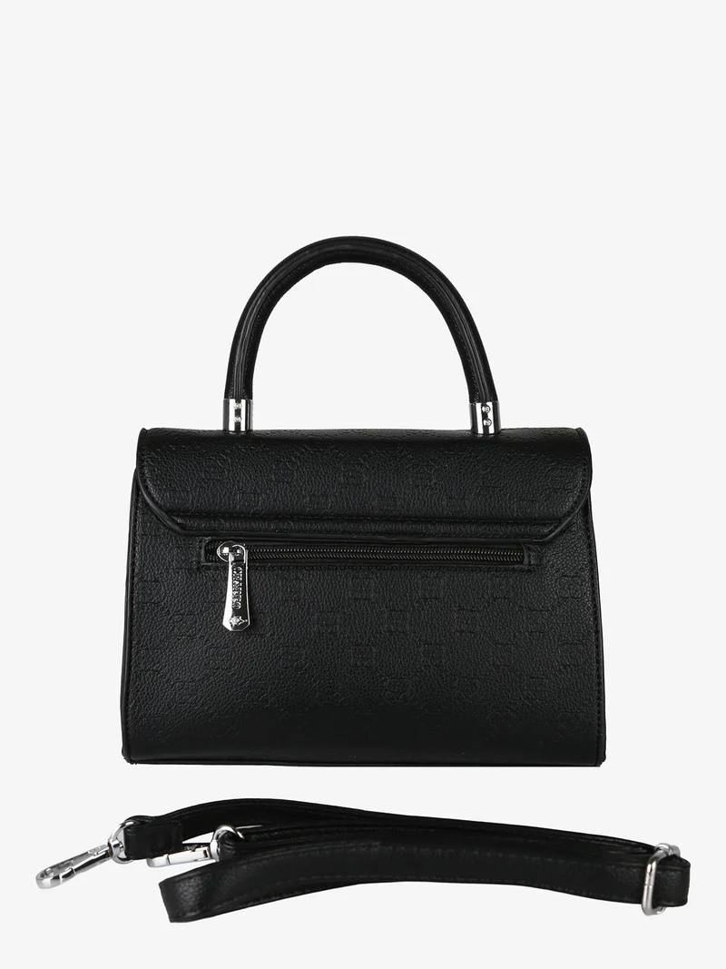 Borsa a mano da donna con patta e chiusura a girello - nero