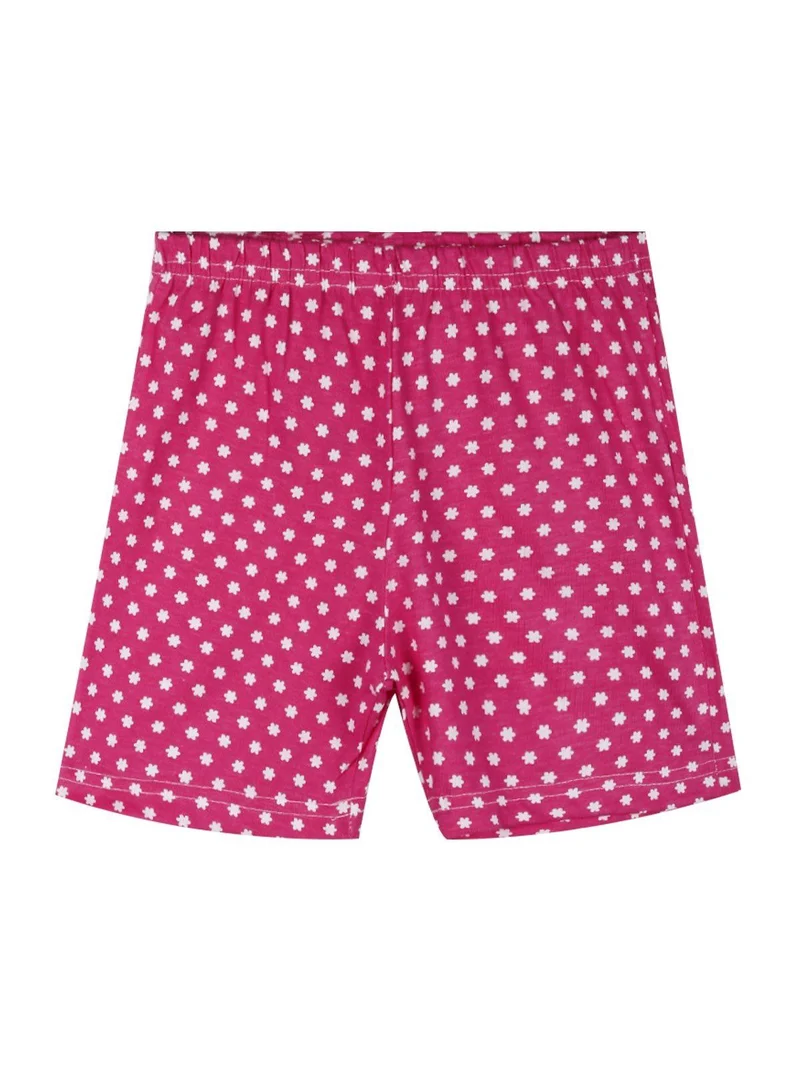 Pigiama corto da neonata in cotone - fucsia