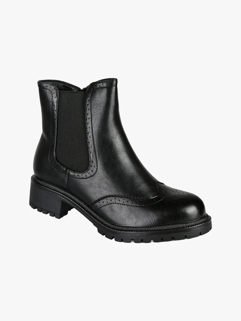 Stivaletti chelsea donna con zip - nero