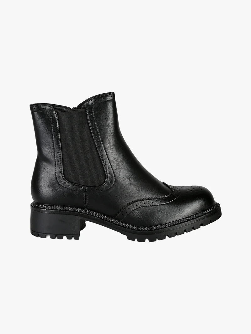 Stivaletti chelsea donna con zip - nero