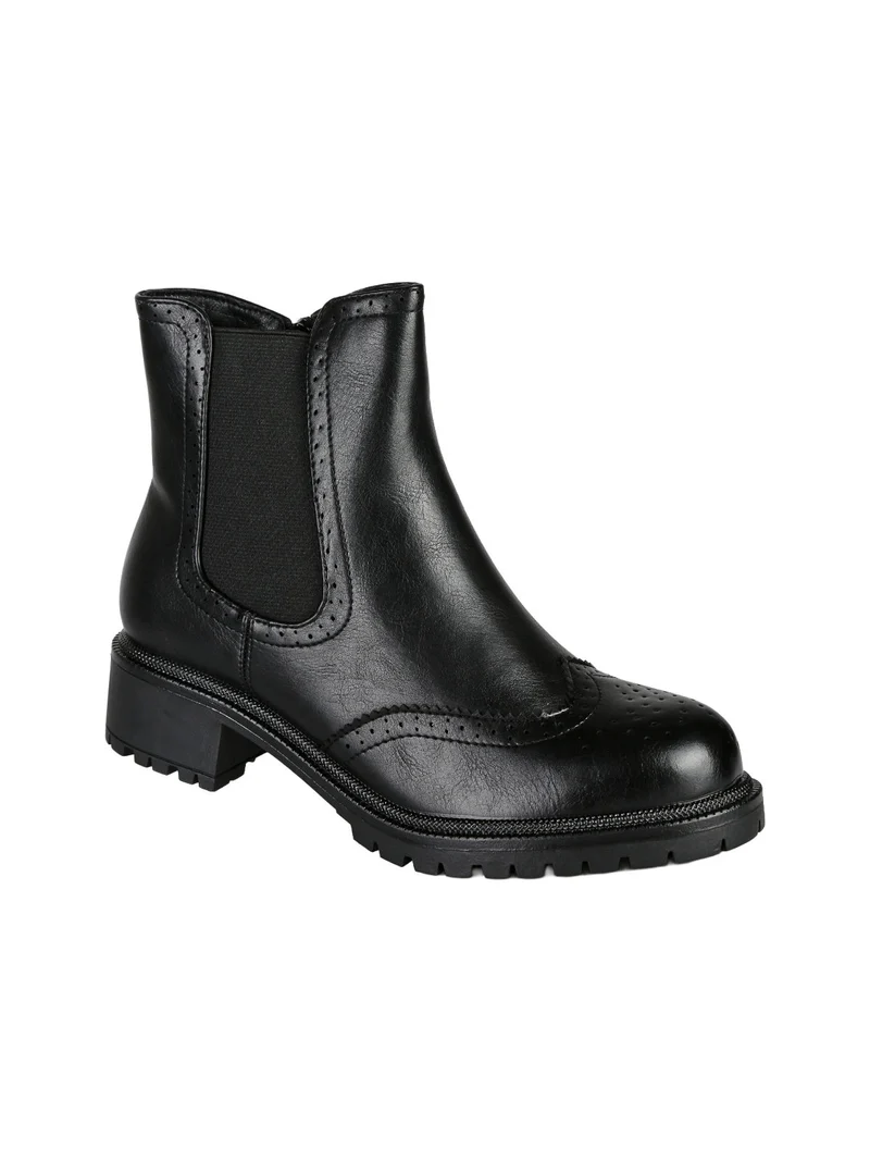 Stivaletti chelsea donna con zip - nero