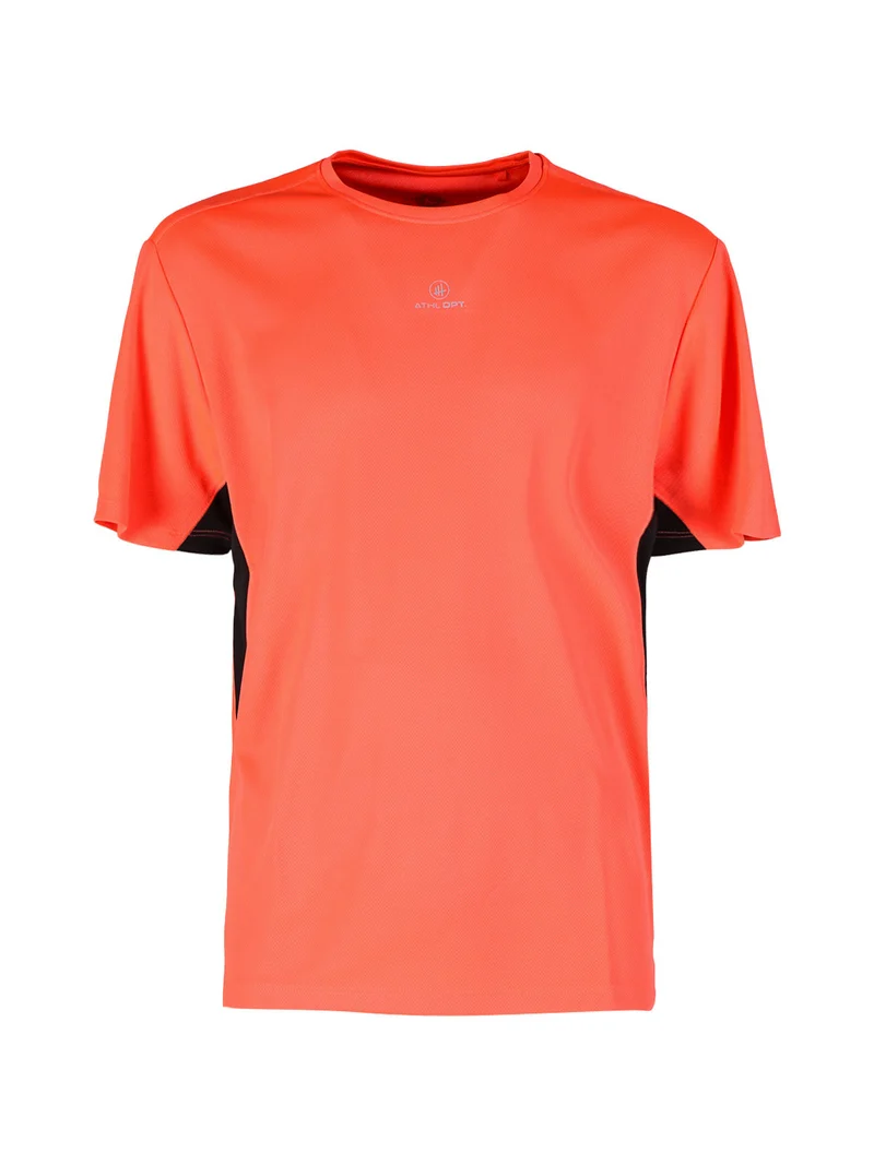 T-shirt sportiva da uomo in tessuto traspirante - arancione