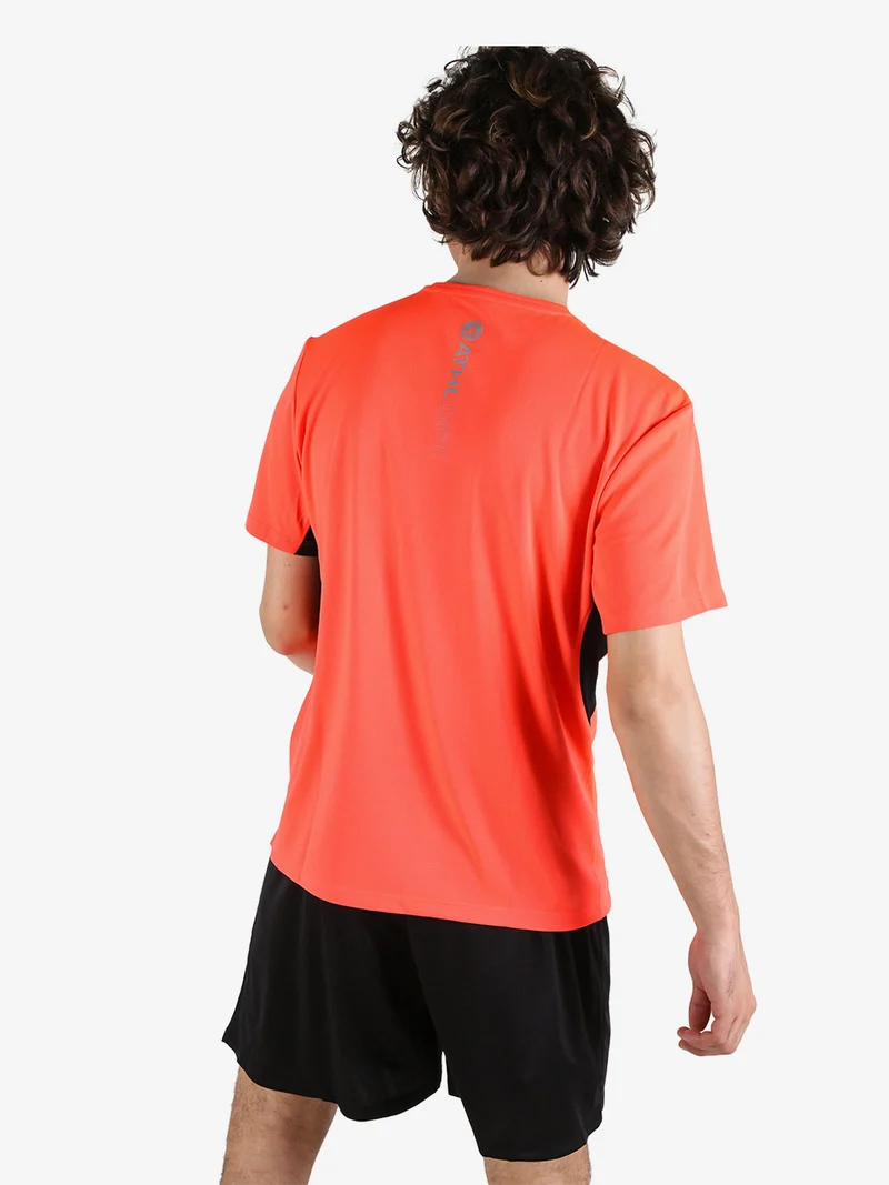 T-shirt sportiva da uomo in tessuto traspirante - arancione