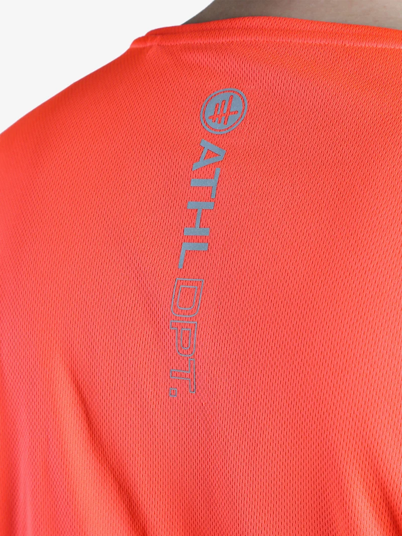 T-shirt sportiva da uomo in tessuto traspirante - arancione