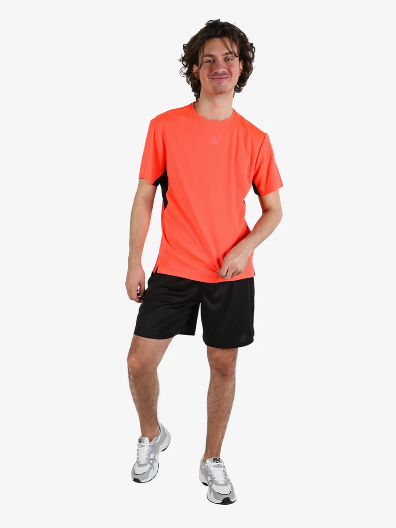 T-shirt sportiva da uomo in tessuto traspirante - arancione